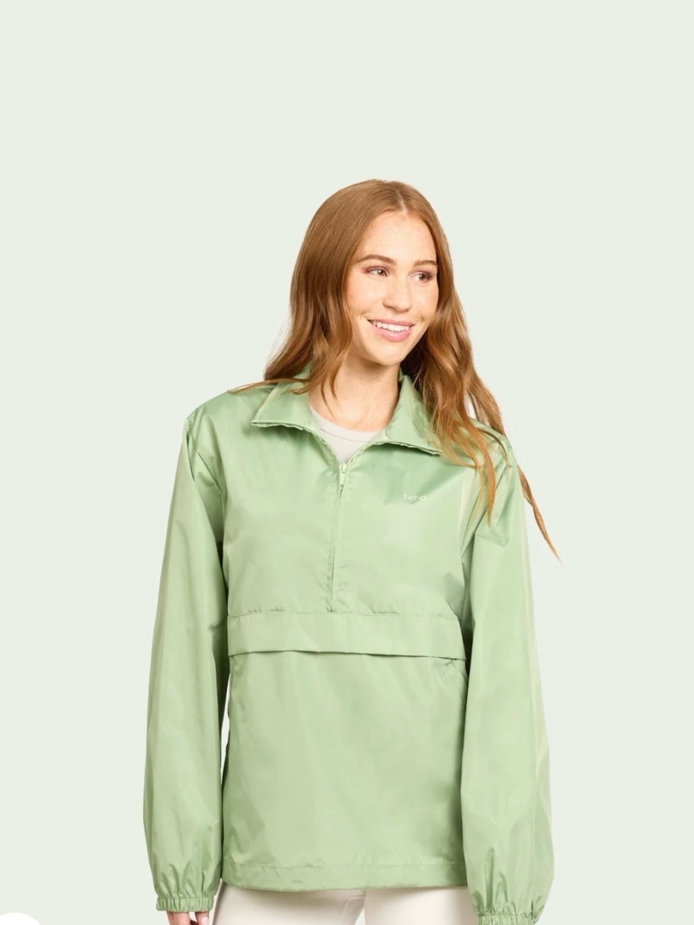 Light Green Women’s Pullover Windbreaker Jacket